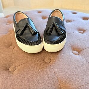 Vince Camuto Leather Tassle Slip Ons